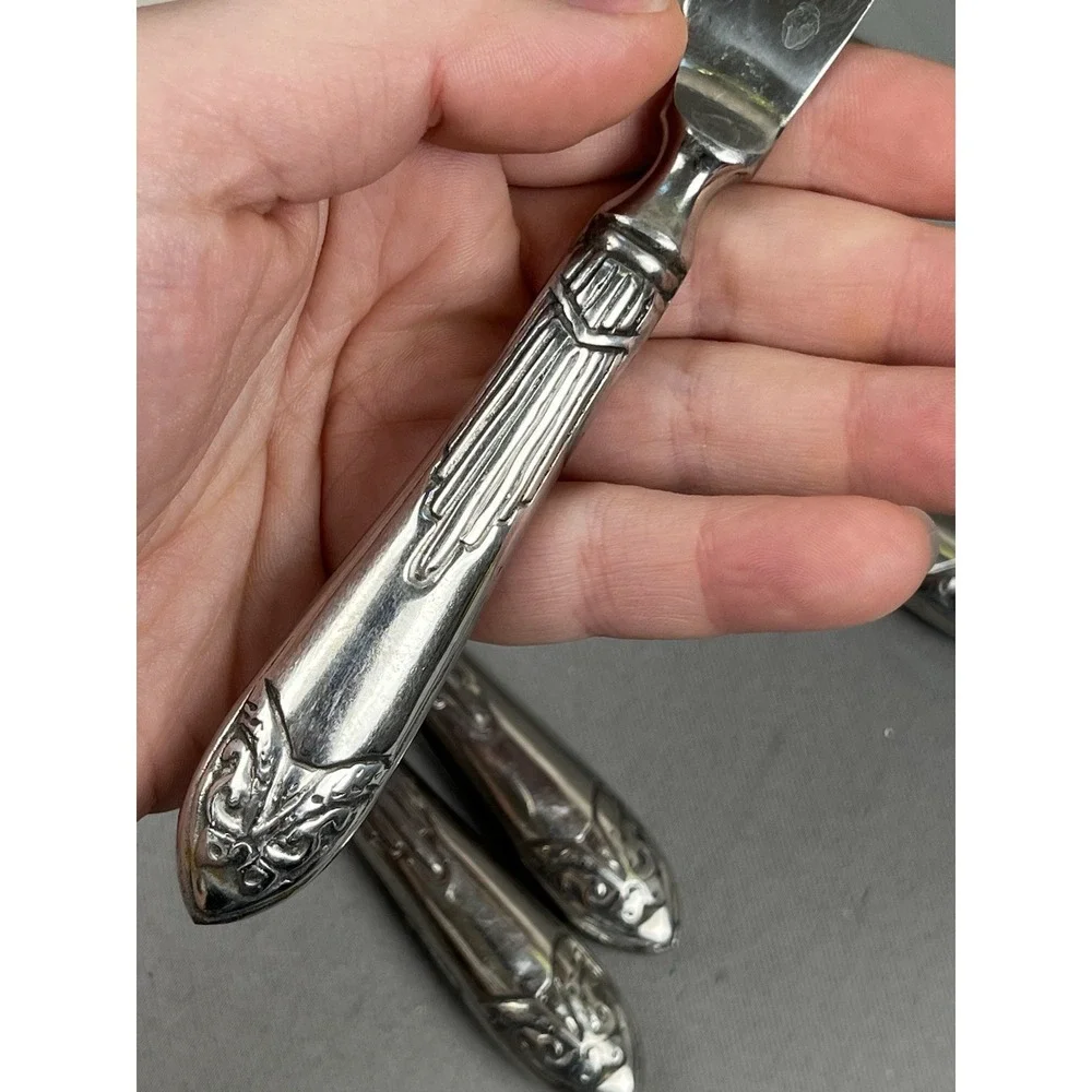 Pier1 Imports PII15 Stainless Flatware Silverware 8 Dinner‎ Knives & 1 Fork